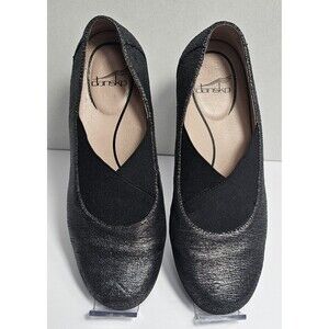 DANSKO Women's Size 39 (8.5 -9) Ann Leather Slip On Comfort Shoes Silver BLACK